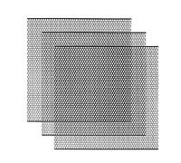 AggAuto - 3 reti metalliche universali da 33 x 33 cm, in lega di alluminio, inserto in tessuto a nido d'ape, 6 x 6 mm, nero, multifunzionali