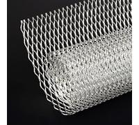 AggAuto Griglia da Corsa per Auto in Argento 120×40cm - Griglia Gabbiano 8×25mm, Espansa, Automobilistica in Lega di Alluminio