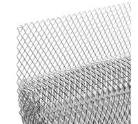 AggAuto Griglia per auto, da 100 x 33 cm, con foro a rombo da 6 x 12 mm, in lega di alluminio, universale, griglia per radiatore, di colore argento