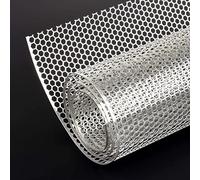 AggAuto Griglia universale per auto, 101,6 x 33 cm, in lega di alluminio, con foro a nido d'ape, distanza di 6 mm, 1 mm, una delle griglie di forma più multifunzionali, colore argento