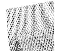 AggAuto - Griglia universale per auto in lega di alluminio, foro a nido d’ape da 4 x 8 mm, estensibile e universale, 100 x 33 cm, argento