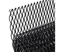 AggAuto - Griglia universale per auto in lega di alluminio, foro a nido d’ape da 8 x 25 mm, estensibile e universale, 100 x 33 cm, nero