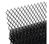 AggAuto, Rete per griglia di auto, pickup, camion, 119,38 x 40,64 cm, per spoiler, paraurti, prese d'aria, in lega di alluminio, con fori rombici, 10 x 20 mm, nero