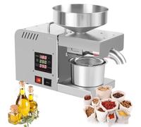 AGGBDYXO Macchina per la spremitura dell'olio elettrica da 610 W, Macchina per la spremitura a Freddo dell'olio per Uso Domestico, estrattore Compatto da banco per Arachidi, Sesamo