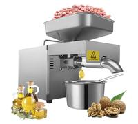 AGGBDYXO Pressa per Olio Automatica per Uso Domestico, Macchina per Estrazione di Olio Caldo E Freddo, Acciaio Inossidabile per Arachidi, Sesamo, Semi di Lino, Noci, Semi di Girasole 220v