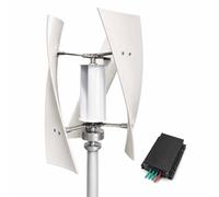 AGGBDYXO Turbina eolica Verticale compatta, Kit generatore a 3 Pale con regolatore 12V/24V/48V e generatore a magneti permanenti per baite, fattorie e impianti off-Grid,24V