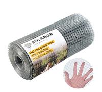 AggFencer Recinzione in rete metallica 40,6 cm x 15,7 m, spessore del filo di 1 mm 12,7 x 12,7 mm dimensione della maglia pollaio zincato, Recinzioni Metalliche da Giardino, Pollaio, Vigneto