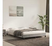 Aggiorna Giroletto Grigio Chiaro 140x190 cm in Velluto Divano Letto Angolare Bed Frame Vestiletto Matrimoniale Contenitore Rete Singola Letti a Soppalco una Piazza e Mezza Coprirete