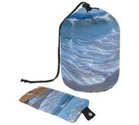 Aggiorna il tuo beauty case con la nostra grande borsa per il trucco, elegante e portatile, con conchiglie di mare e stelle marine, Multicolore, 9.9x6.9in/25.2x17.6cm;6x3.5in/15.2x8.8cm