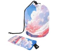 Aggiorna il tuo beauty case con questa grande borsa per il trucco, elegante e impermeabile, motivo aereo rosso, Multicolore, 9.9x6.9in/25.2x17.6cm;6x3.5in/15.2x8.8cm