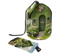 Aggiorna il tuo portaoggetti da toilette con la nostra grande borsa per il trucco a cilindro, impermeabile, elegante e progettata per le donne!, Casa Croce di Pasqua verde, Multicolore,