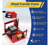 Aggiorna la pompa diesel Pompa olio riscaldante autoadescante da 230 V da 200 W, pompa carburante da 50 L/min con pistola automatica, contatore, tubo da 4 m