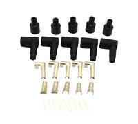 Aggiornamenti Alta Bobina di Accensione Elettrica Boot Candele Terminale Set Con Connettore In Gomma 90 Gradi Per 6 A 10mm Cavi In Ottone Terminali Spine Kit Filo