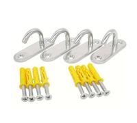 Aggiornamenti Piastra in metallo inossidabile Gancio in metallo Amaca Gancio da soffitto 4 pezzi per amaca Appeso e Parete Soffitto Piastre di fissaggio Heavy Duty
