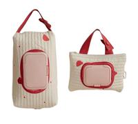 Aggiornamenti Ricamo Bambino Caso Appeso Bagnato Wipe Bag Cotone Lino Accessorio di Grandi Dimensioni per i Genitori Ricamato Orso Wet Wipe Sacchetti