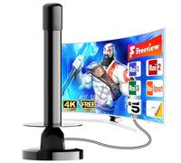 Aggiornamento 2025 Antenna TV Interna Potente Facile Installazione, Long Range Reception Digitale Antenna TV Portatile Support 4K 1080p VHF UHF DVB-T