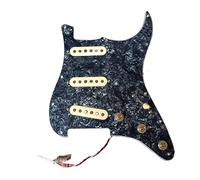 Aggiornamento Caricato SSS Battipenna per chitarra elettrica Set Giallo Alnico 5 Pickups Battipenna a 3 strati Ottone Interruttore multifunzione Fit Per Fender Guitar