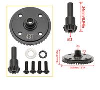 Aggiornamento differenziale dell'ingranaggio 43T per Arrma 1/8 Kraton 6s RC Auto