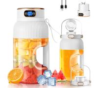 Aggiornamento: frullatore portatile Fine Life Pro & Smoothie Maker, tazza da 1200 ml con coperchio a prova di perdite e apertura per bere, potente, senza fili e ricaricabile, schiaccia ghiaccio e