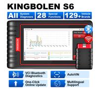 [Aggiornamento Gratuito a Vita] Scanner OBD2 KINGBOLEN S6, Strumento Diagnostico Auto Multisistema, 28 Servizi BMS/TPMS/ABS, Spurgo FCA AutoAuth