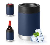 Aggiornamento universale per lattine isolato: adatto a tutti - per lattine normali da 12 14 453,6 g, lattine e bottiglie sottili - in acciaio inox a doppia parete - per spiaggia, kayak, piscina (blu