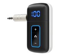 [Aggiornato] Adattatore Bluetooth 5.3 AUX per auto, [schermo LED] [cancellazione del rumore] Ricevitore audio wireless ausiliario da 3,5 mm per cuffie cablate/stereo domestico, riproduzione di musica