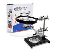 Aggiornato Helping Hands Magnifier Stazione di Saldatura Supporto in Vetro con Clip Ausiliaria per Riparazione Schede Madri Aiutare Mani Magnifier Station