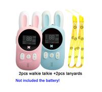 (aggiungi cordini gialli) Nuovo 2PCS Rabbit Walkie Talkie 3KM Range Ricetrasmettitore portatile Radio
