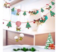Aggiungi gioia al tuo incontro di Natale con uno striscione da appendere multi stile 2021 di Babbo Natale e alce (albero)