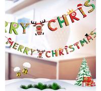 Aggiungi gioia al tuo incontro di Natale con uno striscione da appendere multi stile 2021 di Babbo Natale e alce (Buon Natale)