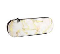 Aggiungi il tuo testo Marmo oro vuoto moderno ed elegante, Astuccio per matite Astuccio per matite in pelle PU Astuccio per penne a matita di grande capacità