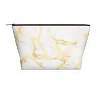 Aggiungi il tuo testo Marmo oro vuoto moderno ed elegante, Borsa da toilette Borsa per trucco Borsa per cosmetici Borsa da toilette da viaggio portatile