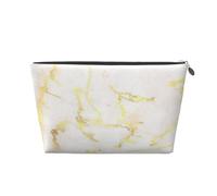 Aggiungi il tuo testo Marmo oro vuoto moderno ed elegante, Borsa da toilette Borsa per trucco Borsa per cosmetici Borsa da toilette da viaggio portatile