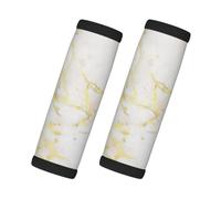 Aggiungi il tuo testo Marmo Oro Vuoto Moderno Elegante, 2 pezzi di impugnature per maniglie di bagagli, coperture morbide e confortevoli per maniglie, etichetta per bagagli