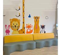 Aggregazione divani con schienale a forma onda for l'area riposo nell'aula danza degli asili nido for genitori bambini e negli istituti formazione nella sala attività Museo scienze(180x60x72cm)