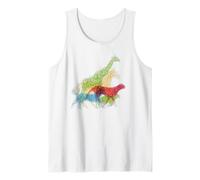 Aggrovigliato Line Art di Safari Africa Animali Selvatici Canotta