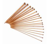 Aghi a maglia in bambù Impostare Ago per maglieria carbonizzato a singolo appunti da 18 dimensioni da 2 mm a 10 mm naturale Finitura liscia per principianti Fatti a mano