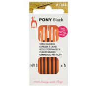 Aghi Da Cucire A Mano Pony: Neri Con Occhio Bianco - Darners Taglia 14/18
