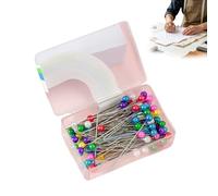 Aghi da cucito 100 pezzi spilli in acciaio inox 3,8 cm con testa di colore, spille dritte per sarti, artigianato, gioielli, decorazione, artigianato, cucito, lavori artigianali
