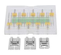 Aghi Doppia Punta per Macchina da Cucire, Vari Formati 10 Paia, Piedino Pressore 3 Pezzi, Materiale Acciaio Inossidabile e Plastica - Durata e Precisione, Plastica