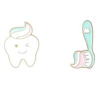 Aghi embroiderati di primo soccorso dose di droga set 2 pezzi baveri distintivi gioielli, Klein, Metallo non prezioso