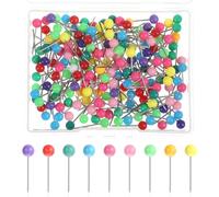 Aghi per bacheca, 200 pezzi con testa rotonda, spille colorate con testa, puntine da disegno, spille da disegno, spille con testa grande, per mappa del mondo, marcatura in sughero, con scatola