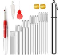 Aghi per Cucire a Mano, 25 Pezzi Aghi per Cucire Di Grande Occhio, 5 Taglie Aghi
