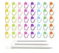 Aghi per lana di alluminio, multicolore, set di 3 e pennarelli in plastica, confezione da 40
