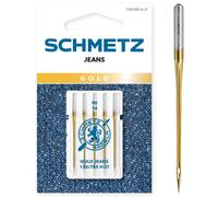SCHMETZ Aghi per macchine da cucire | 5 Aghi per jeans Gold | 130/705 H-JT | Spessore dell'ago 90/14 | Adatti per cucire jeans e tessuti simili