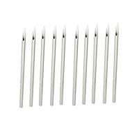 Aghi per piercing, in acciaio e argento, sicuri, per orecchio, corpo, naso, labbro, ombelico, strumenti per forare, accessori per tatuaggi, 10 pezzi confezionati singolarmente (14G, 1,6mm)