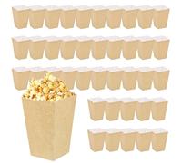 aghoer 40 Sacchetti per Popcorn Riutilizzabili in Carta Kraft, Sacchetti per Popcorn con Chiusura Ripiegata, Colore Kraft (Brunastro-Giallastro), Adatti per Serve e Conservare