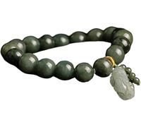 AGHSGDBCE Braccialetto Feng Shui, braccialetto di giada Feng Shui Pi Xiu ricchezza Fei Cui braccialetto verde gemma cristallo portafortuna fascino