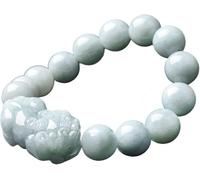 AGHSGDBCE Braccialetto Feng Shui, braccialetto di giada Pixiu ricchezza braccialetto prosperità spirituale braccialetto elastico talismano 13 mm Fei Cui