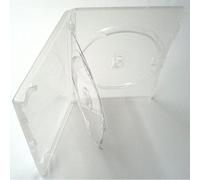AGI AMARAY, custodia trasparente doppia per contenere fino a tre DVD, dorso di 14 mm, confezione da 10